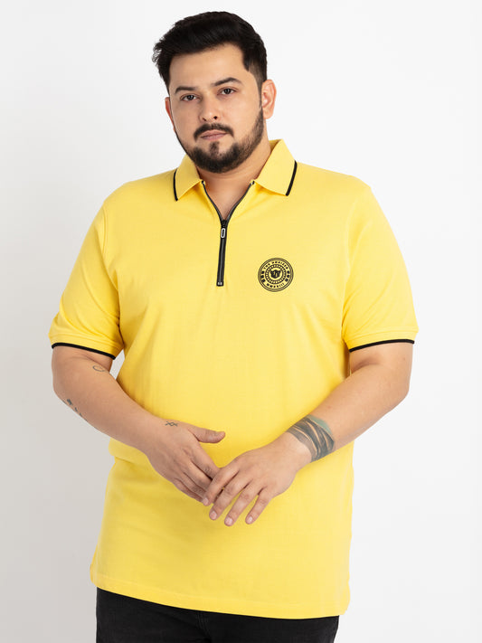 Mens Plus Size Yellow Polo T-shirt