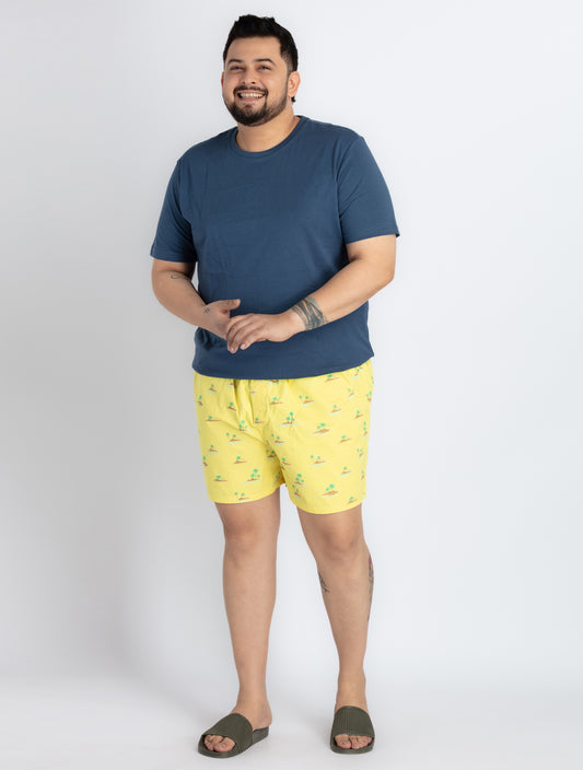 Mens Plus Size Yellow Boxer