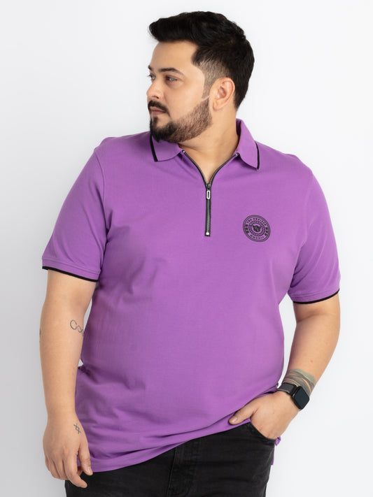 Mens Plus Size Purple Polo T-shirt