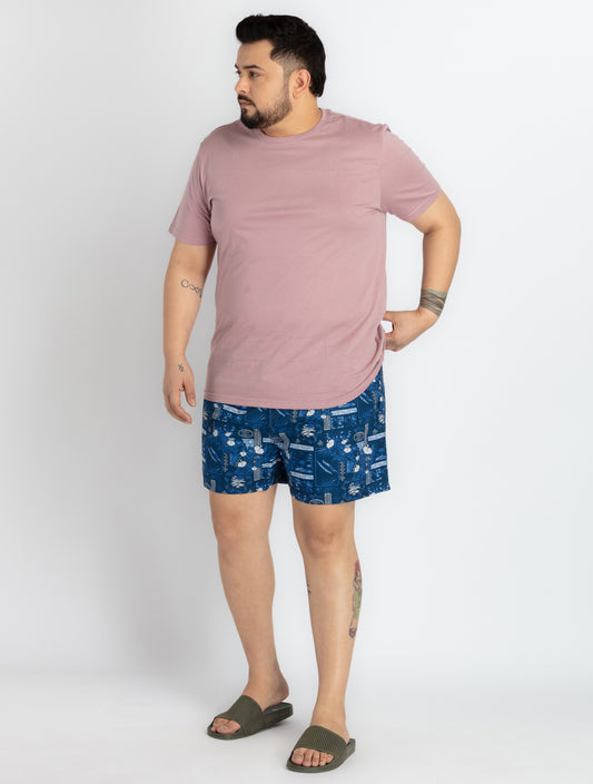 Mens Plus Size Blue Boxer