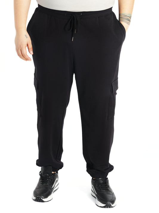 Men’s Plus Size Black Jogger Super Stretch with utility Pockets