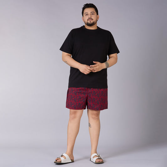 Red - Typographic Printed Boxer - BX011