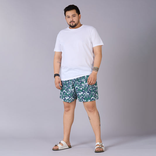 Green Tropical Printed Boxer- BX012