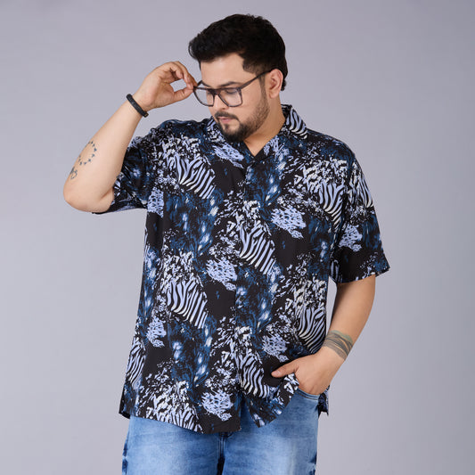 Plus Size Men's Abstract Print Shirt