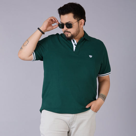 Emerald Green Classic Polo with Contrast