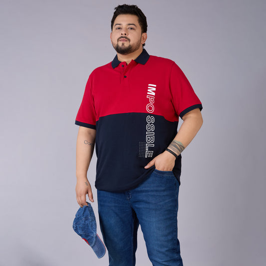 Navy & Red Cut & Sew Polo