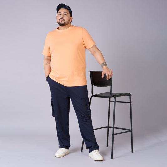 Mens Plus Size Dusty Pink Solid Tee