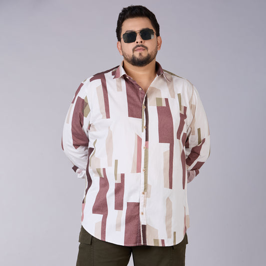Mens Plus Size Shadow Safari – Printed Rayon Shirt