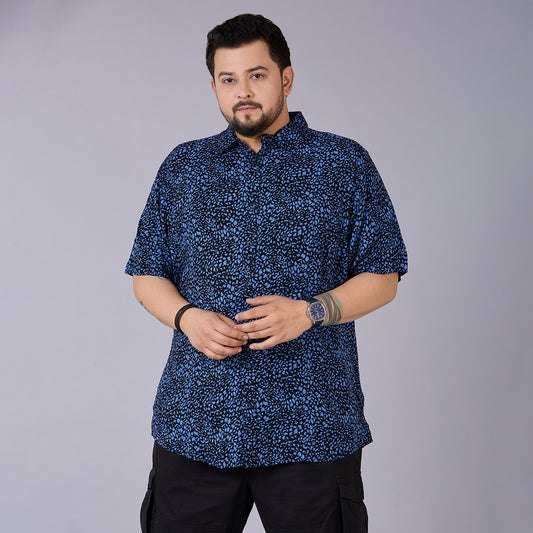 Mens Plus Size Blue Swirl – Men’s Viscose Shirt