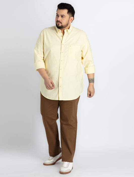 Mens Plus Size Brown Chino Trouser