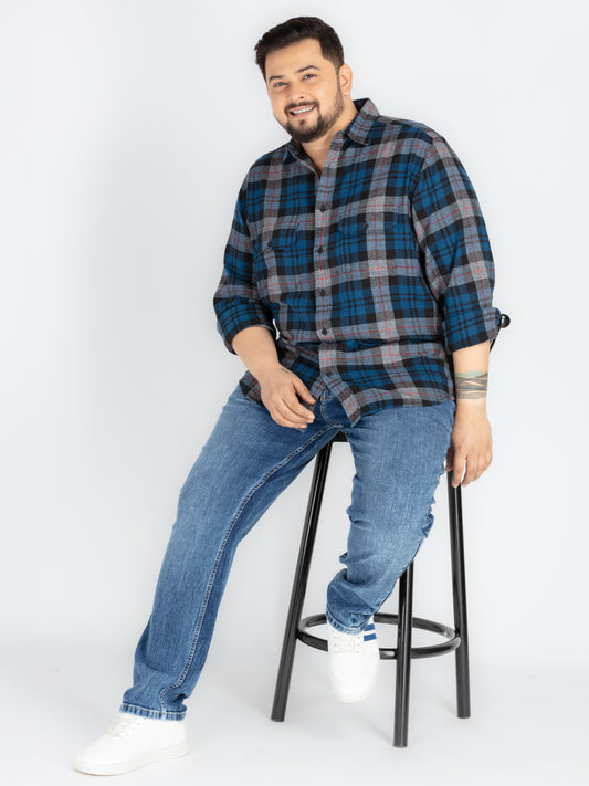 Men’s Plus Size Checked Shirt – Grindle Yarn