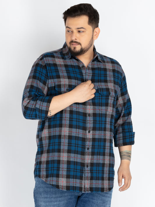 Men’s Plus Size Checked Shirt – Grindle Yarn