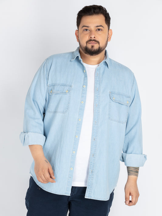 Mens Plus Size Indigo Shirt