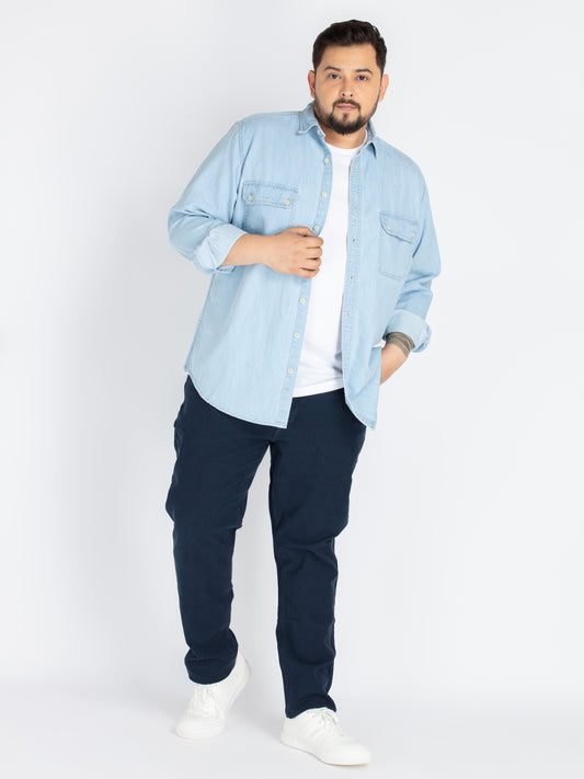 Mens Plus Size Indigo Shirt