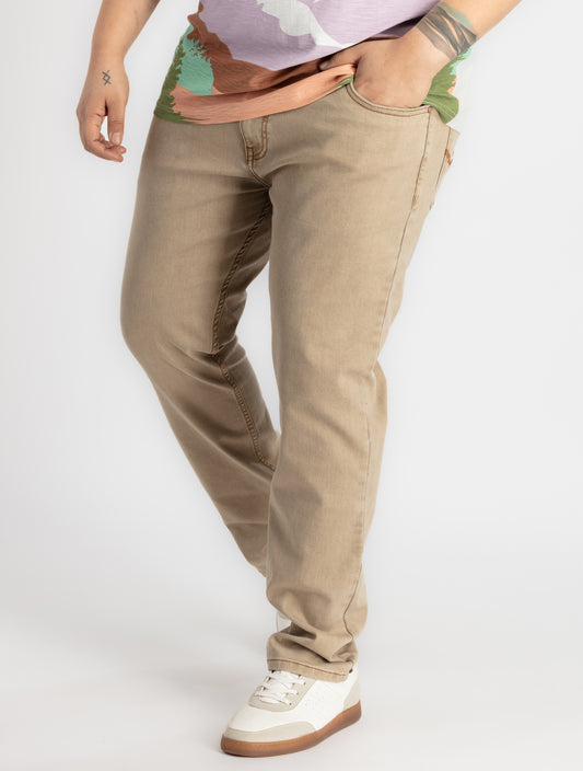 Mens Plus Size Beige Denim