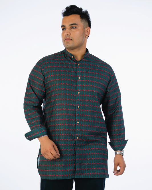 Plus Size-Black Printed Kurta