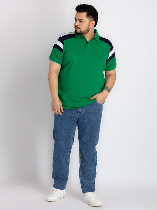 Mens Plus Size Mens Green Polo T-shirt