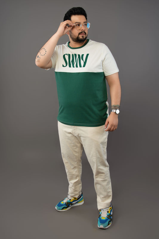 Mens Plus Size Off White Crew Neck Fashion Tee
