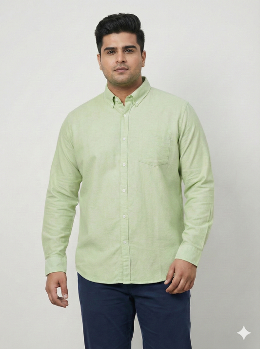 Plus Size Men's Classic 100% Cotton Oxford Button-Down Shirt