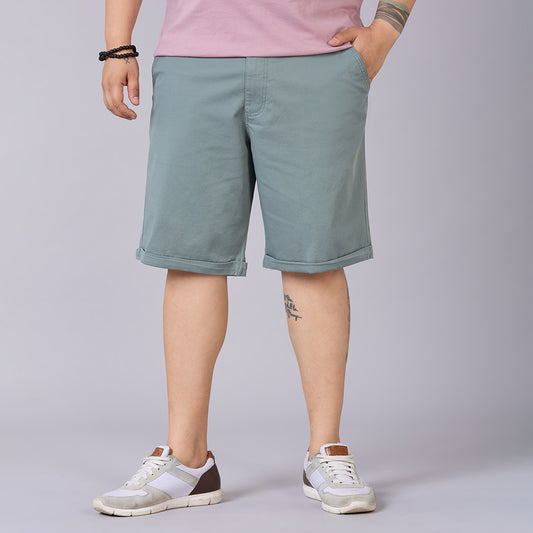 Mens Plus Size Essential Shorts with Elasticated Waist- Sage