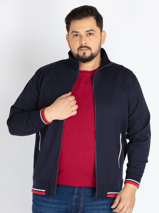 Mens Plus Size Navy Solid Sweatshirt