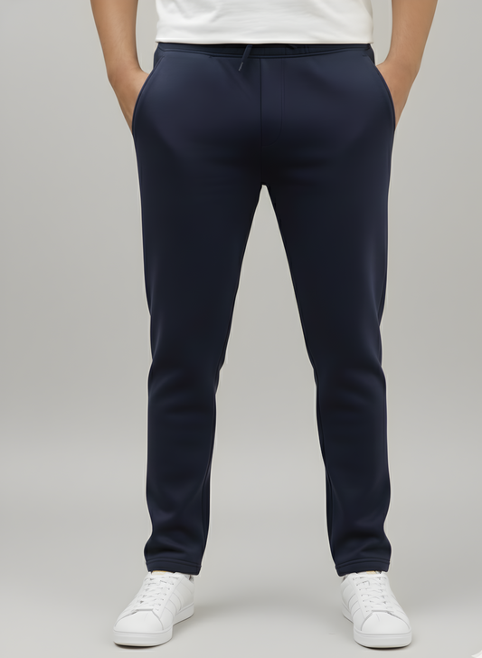 Plus Size Navy Premium Fleece Track Pants