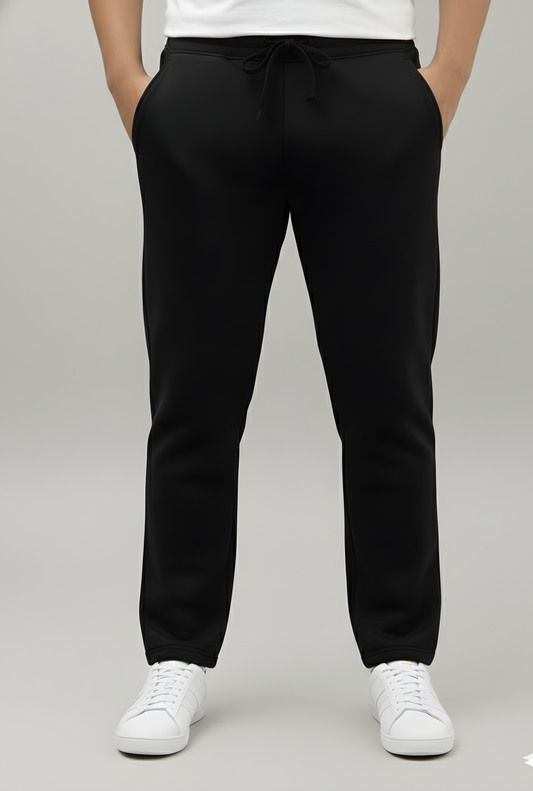 Plus Size Black Premium Fleece Track Pants