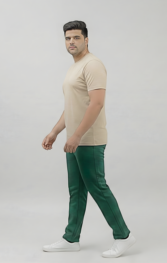Plus Size Green Premium Fleece Track Pants