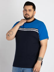 Mens Blue T-shirt with Half Sleeve Round Neck