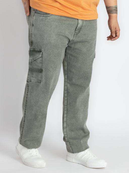 Mens Plus Size Olive Denim