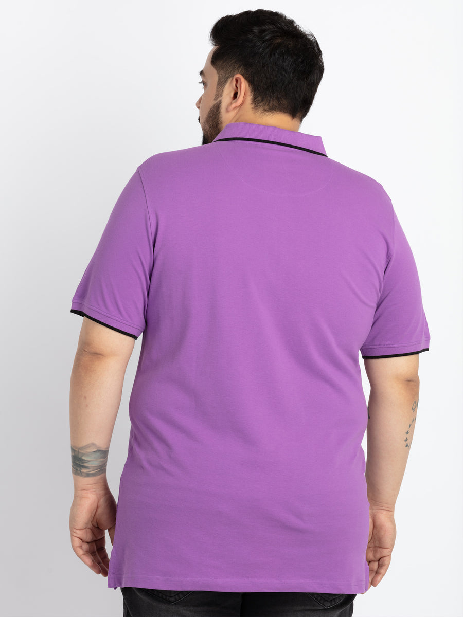 Mens Plus Size Purple Polo T-shirt