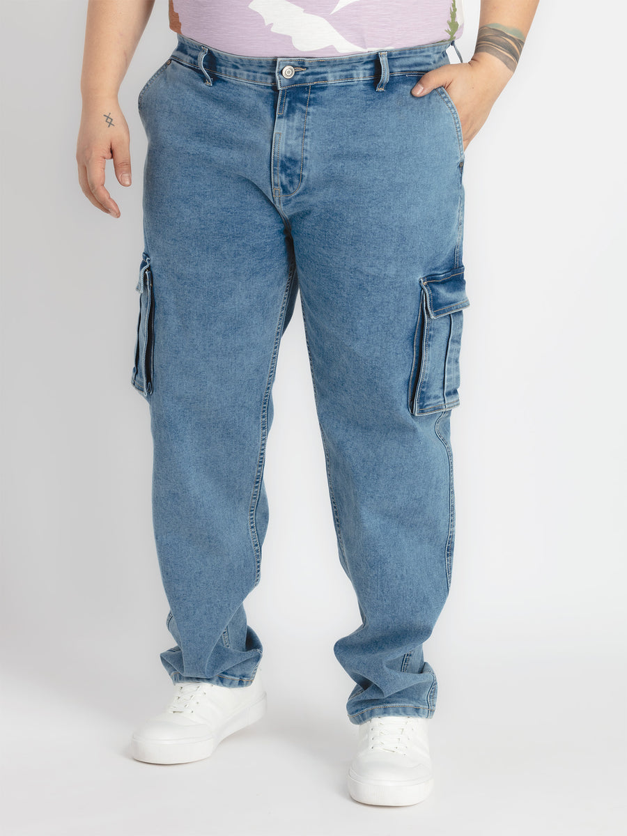 Mens Plus Size M Stone Denim