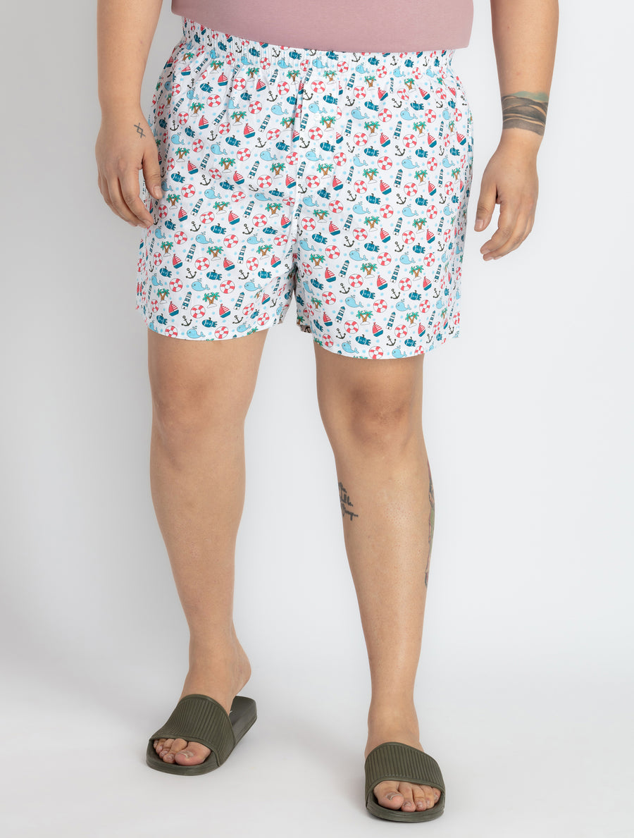 Mens Plus Size Off White Boxer