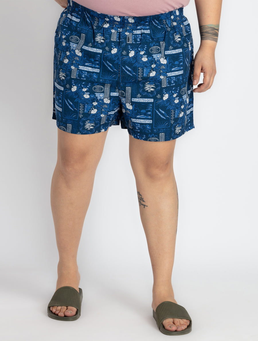 Mens Plus Size Blue Boxer