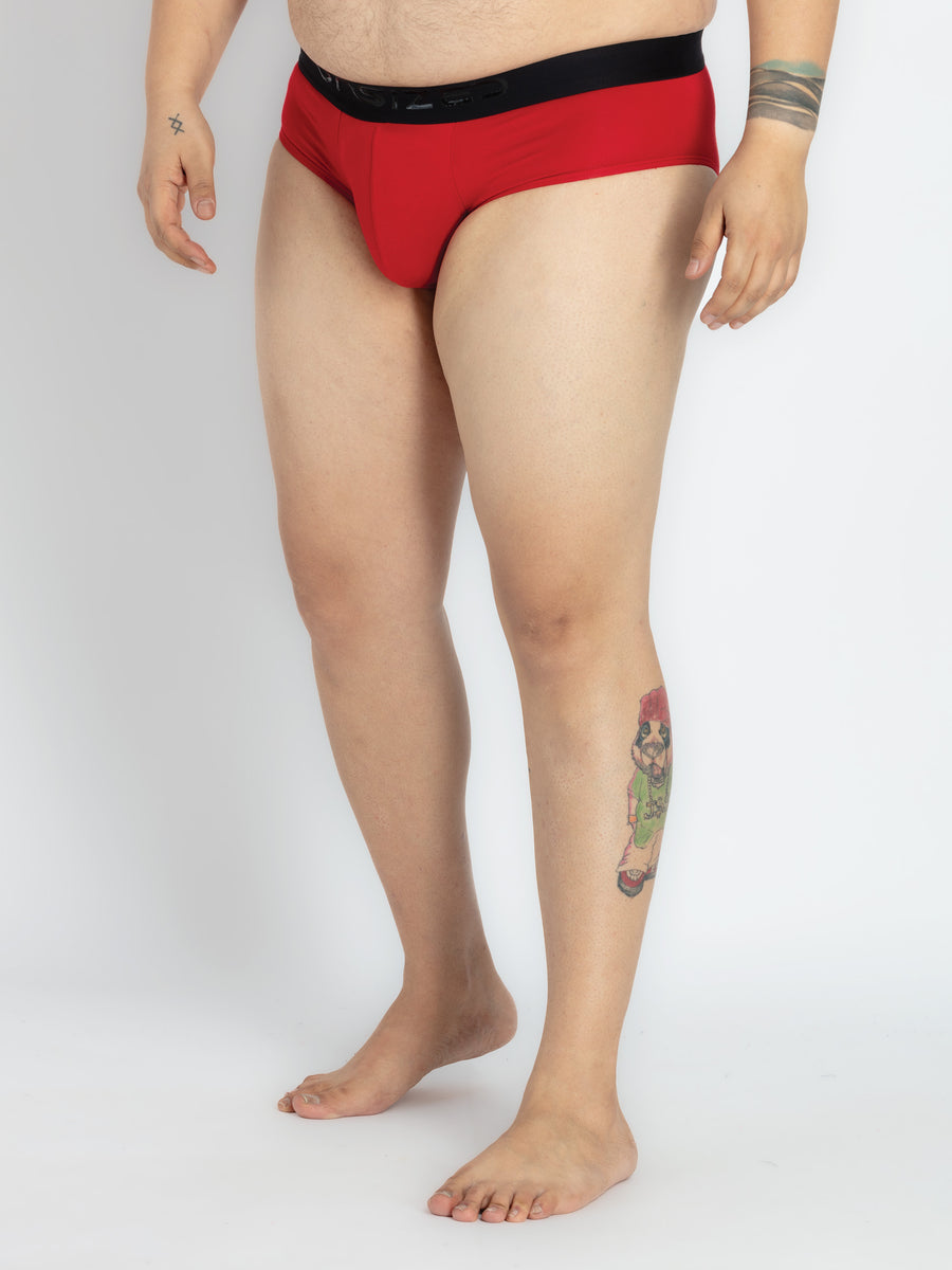 Mens Plus Size Red Briefs