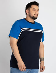 Mens Blue T-shirt with Half Sleeve Round Neck