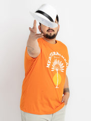 Orange Round Neck T-shirt