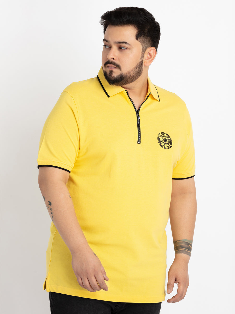 Mens Plus Size Yellow Polo T-shirt