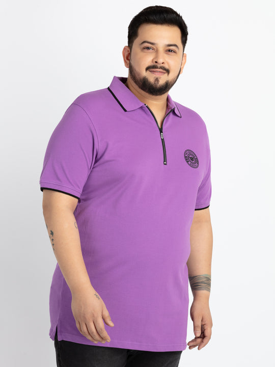 Mens Plus Size Purple Polo T-shirt