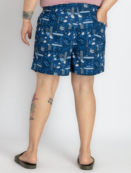 Mens Plus Size Blue Boxer