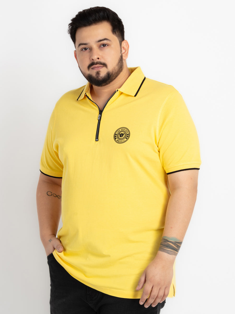 Mens Plus Size Yellow Polo T-shirt
