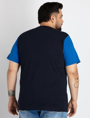 Mens Blue T-shirt with Half Sleeve Round Neck