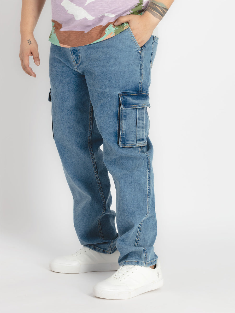 Mens Plus Size M Stone Denim