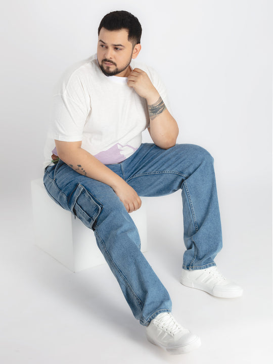 Mens Plus Size M Stone Denim