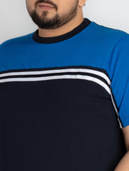 Mens Blue T-shirt with Half Sleeve Round Neck