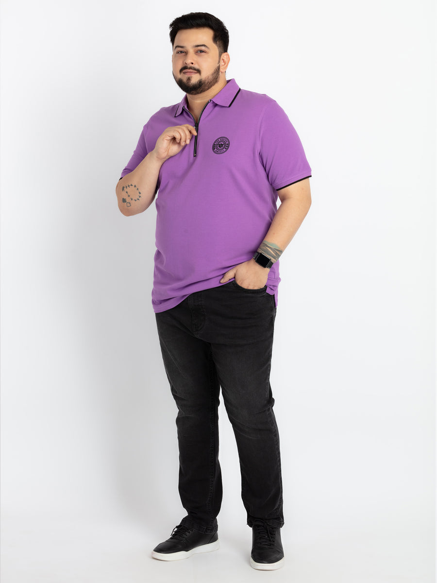Mens Plus Size Purple Polo T-shirt