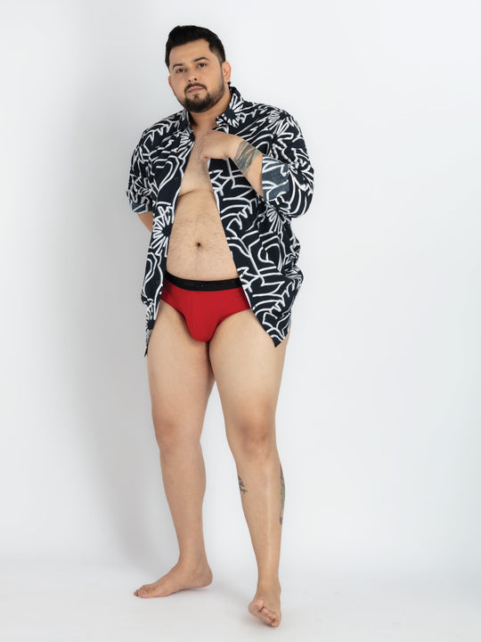 Mens Plus Size Red Briefs