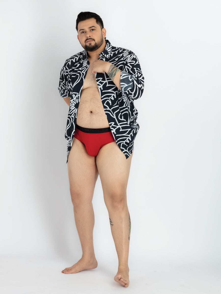 Mens Plus Size Red Briefs