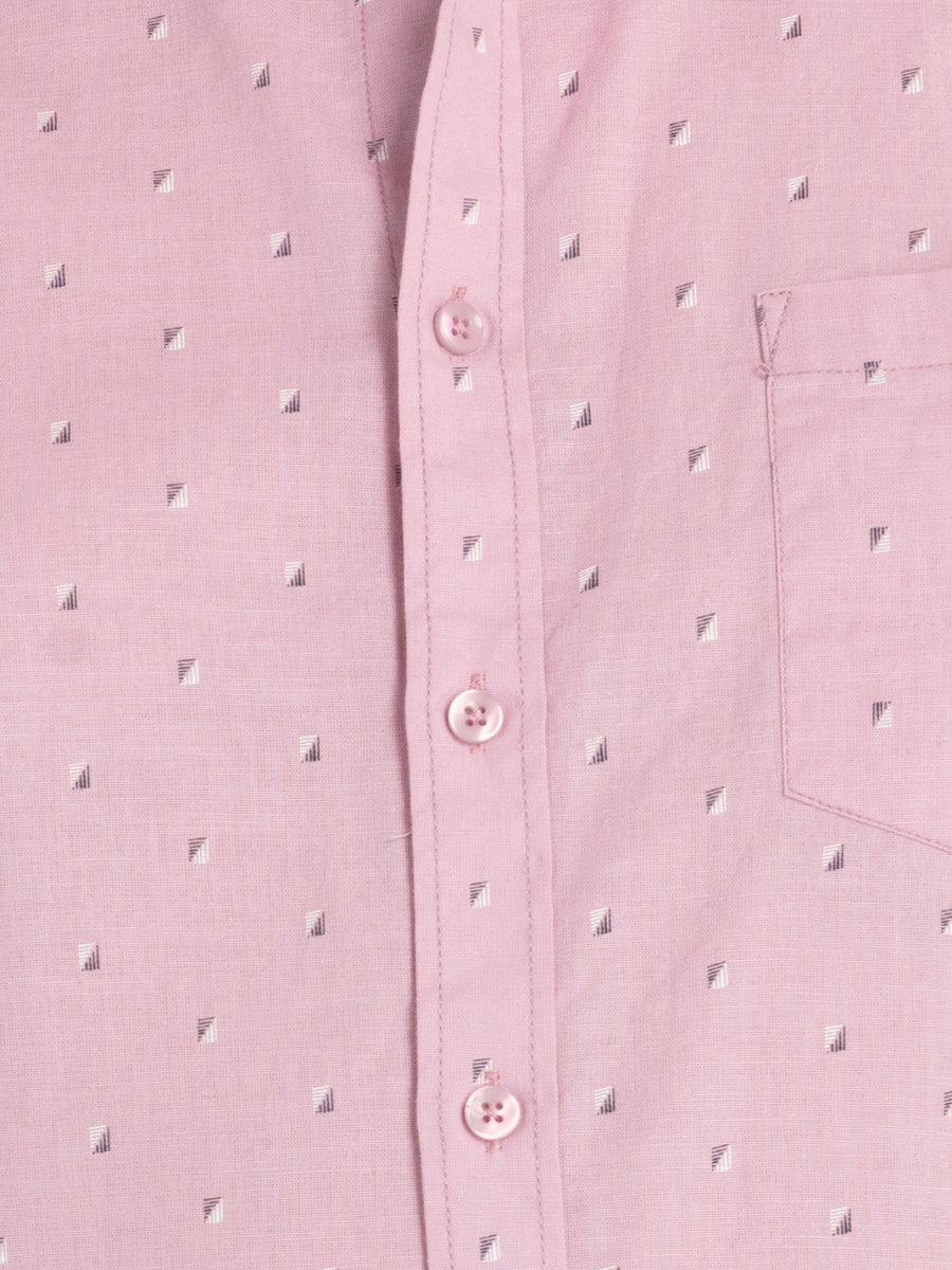 Mens Plus Size Pink Spread Collar Printed Shirt