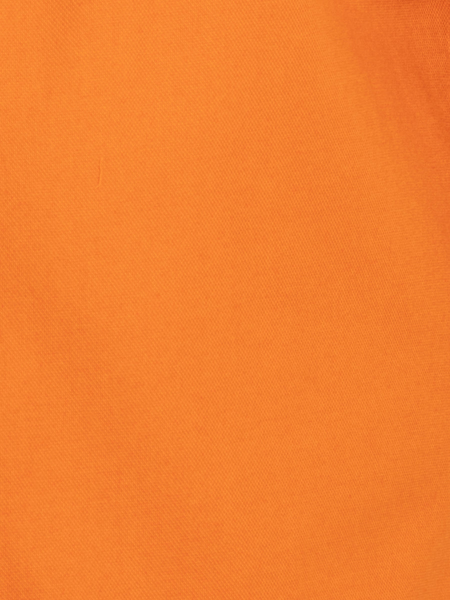 Mens Plus Size Rust Mandarin Collar Self Design Shirt